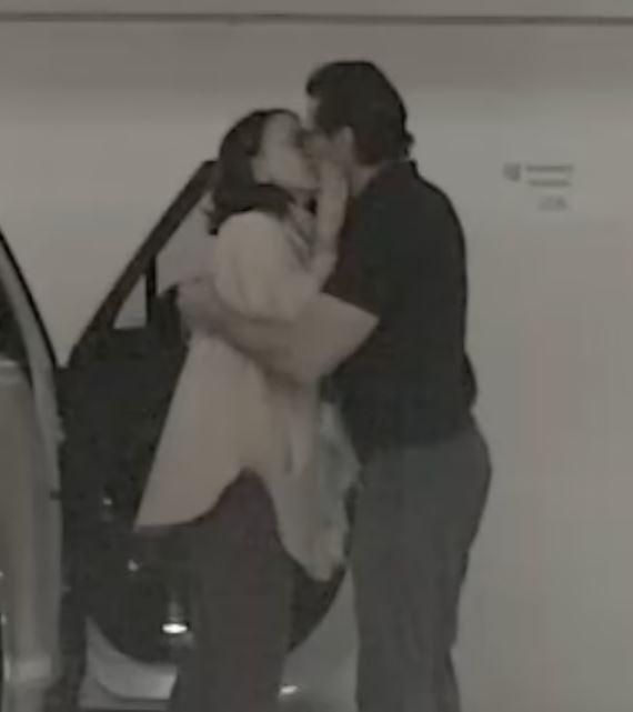 The famous couple whose relationship was revealed last week was spotted kissing in the car