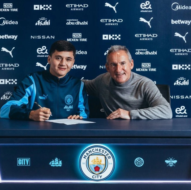 The first Uzbek player in the Premier League at Manchester City