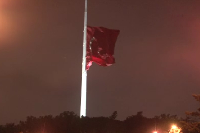 Flags were lowered to half-mast in Istanbul following the declaration of national mourning