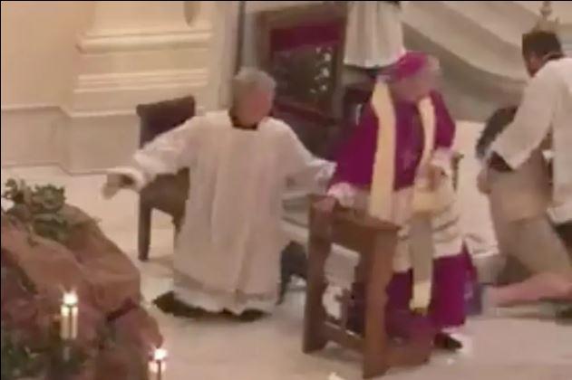 Attack on priest during prayer service in church