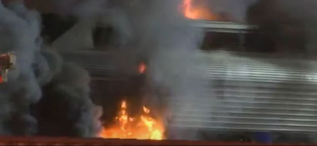 The train carrying 350 passengers was engulfed in flames, passengers were evacuated in 15 minutes