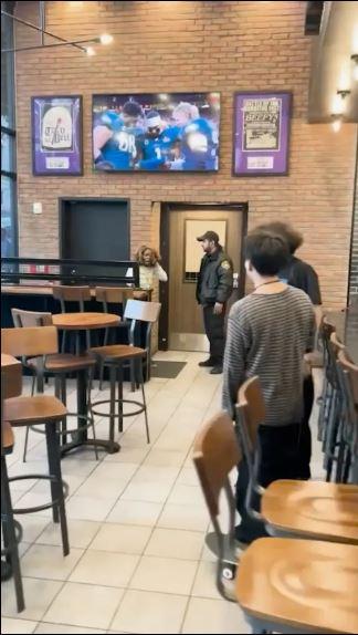 The security guard slapped the woman who refused to leave the restaurant