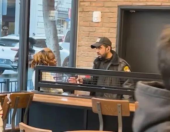 The security guard slapped the woman who refused to leave the restaurant