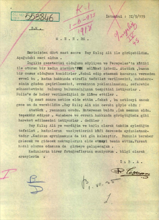 90-year intelligence report from MIT: An English spy disguised as a journalist met with Atatürk