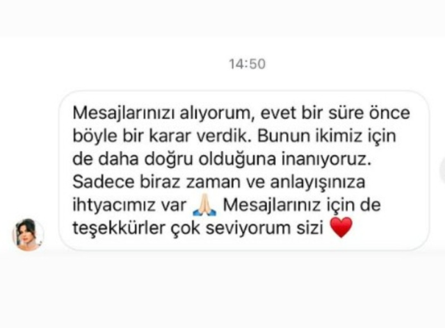 Sibil Çetinkaya and Şükrü Özyıldız's love has ended: We need time