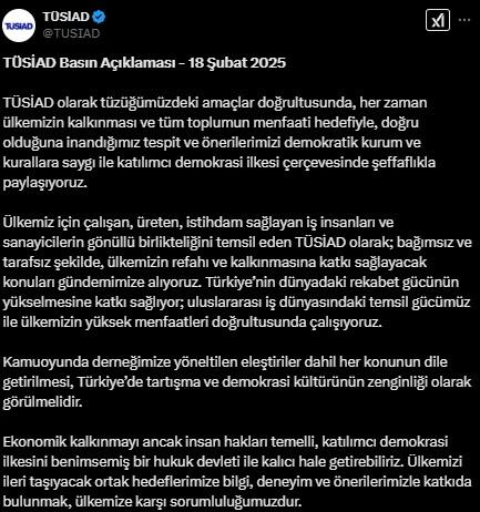 TÜSİAD did not take a step back! First statement after the investigation