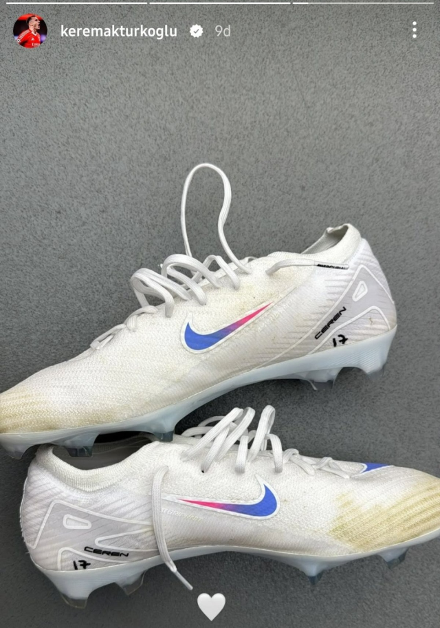 Kerem Aktürkoğlu had his fiancée's name written on his cleats