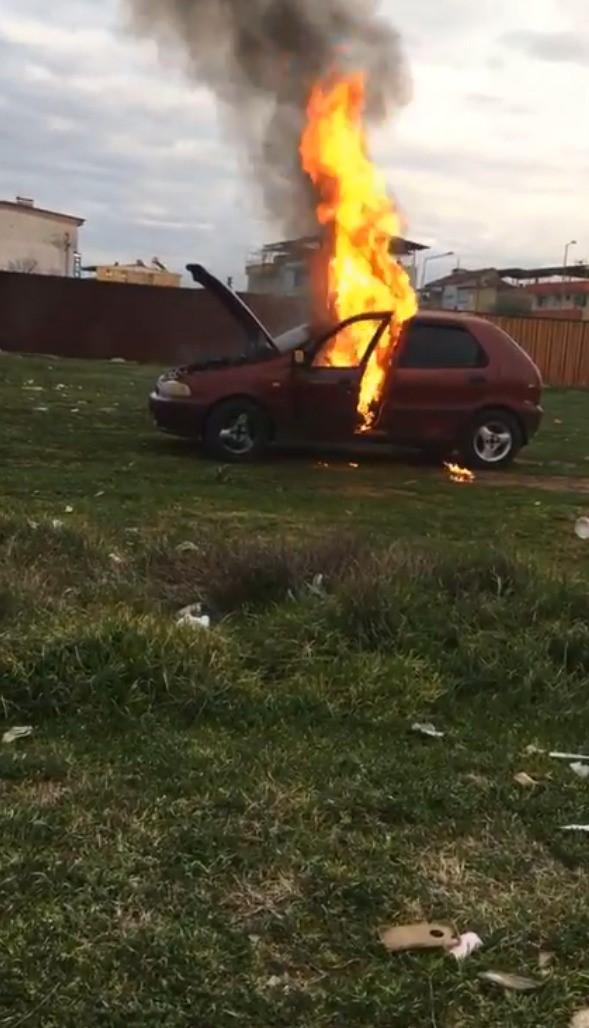 The woman who was angry with the repairmen set her vehicle on fire by pouring gasoline