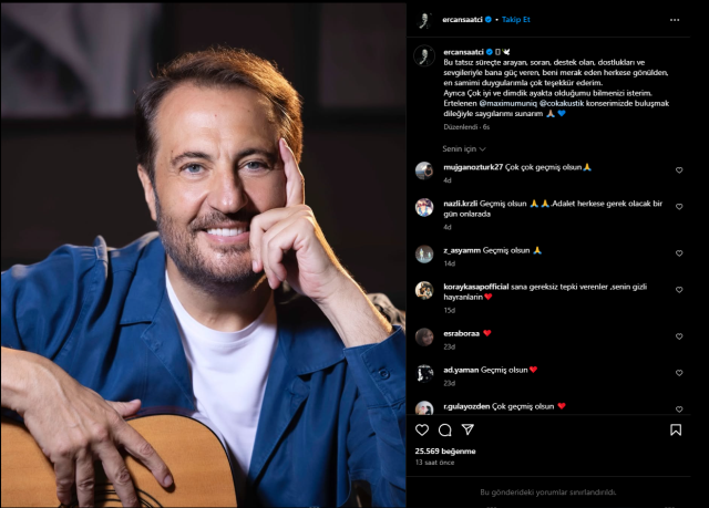 Ercan Saatçi's first post after being released