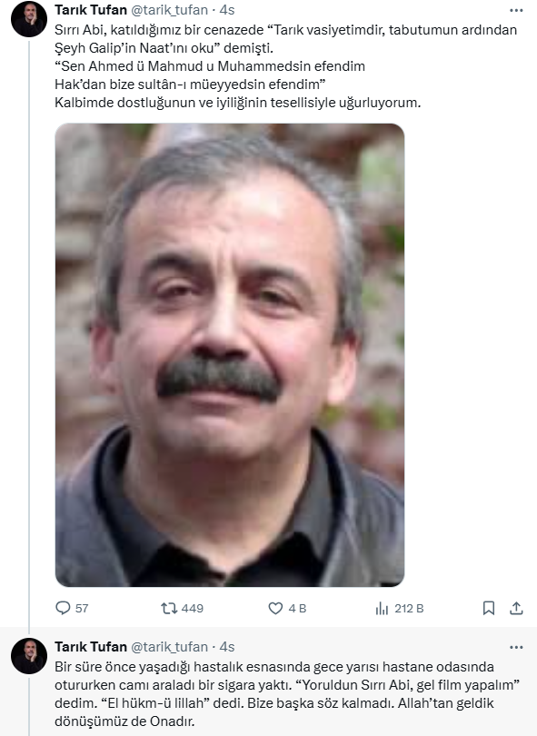 Sırrı Süreyya Önder announced his will at a funeral ceremony