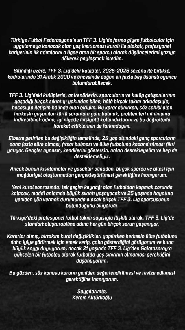 Kerem Aktürkoğlu's reaction to TFF