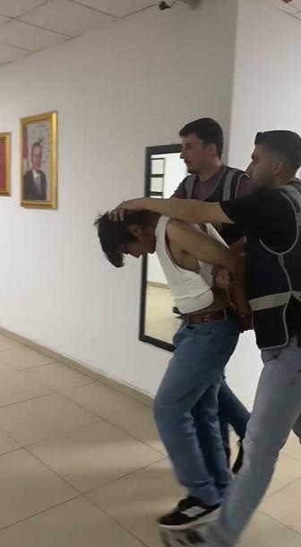 The moment of the armed attack in the wedding hall captured by security camera