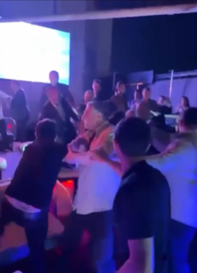 Armed 'champagne' fight on the hotel's terrace