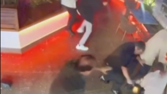 Armed 'champagne' fight on the hotel's terrace