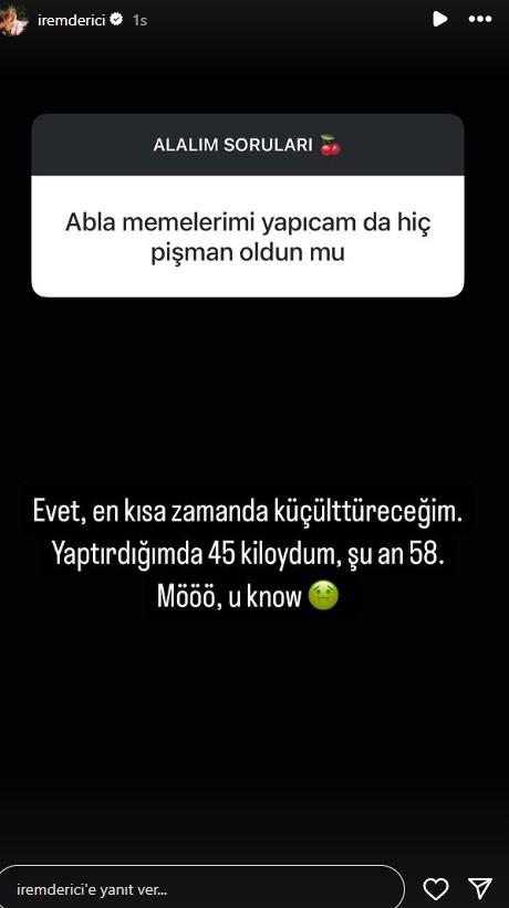 İrem Derici's aesthetic regret