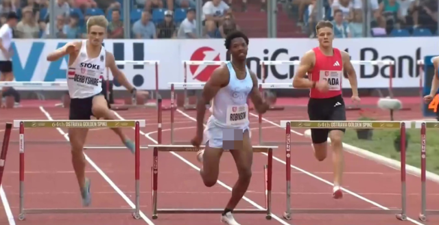 His shorts slipped, exposing his private parts, but he still won the race!