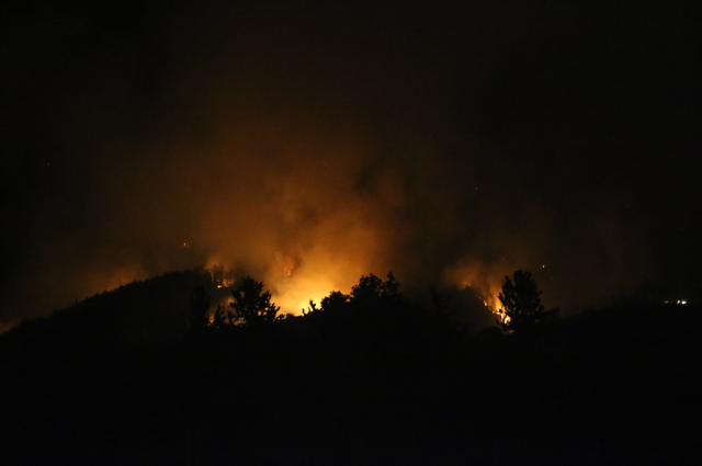 The forest fire in Hatay continues on the second day