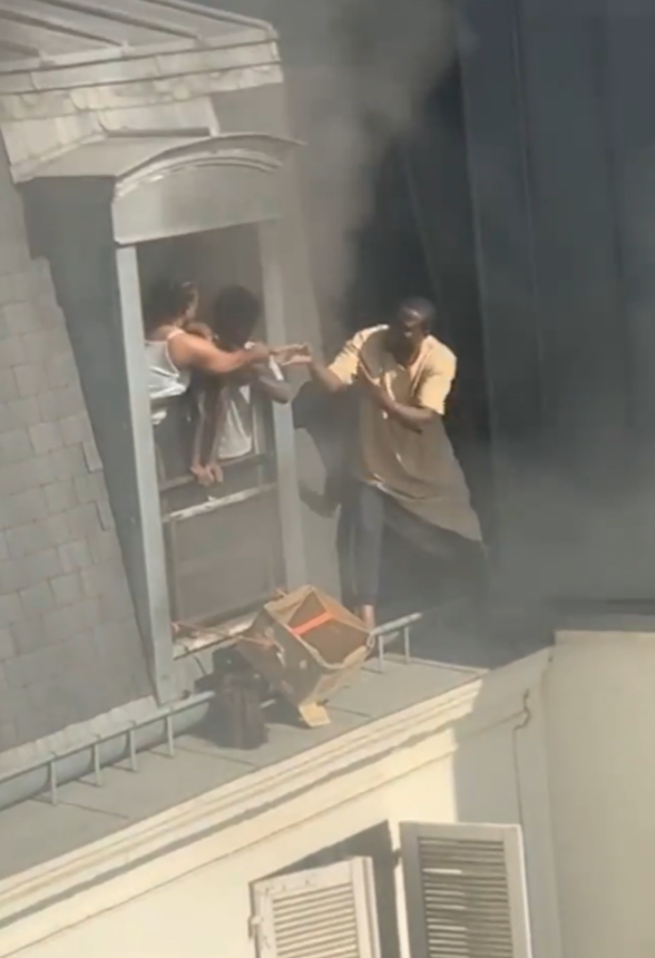 The heroic janitor rescued four babies from the 6th floor of the burning building, risking his own life