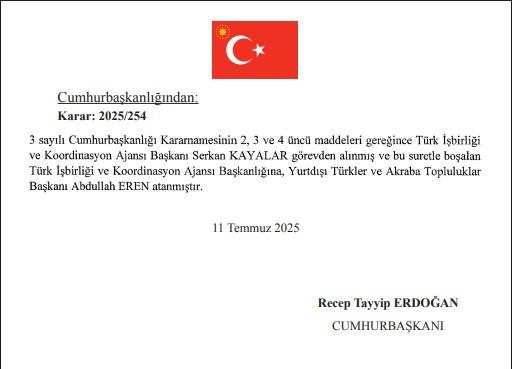The President of TİKA, Serkan Kayalar, has been dismissed! The name to replace him has been announced