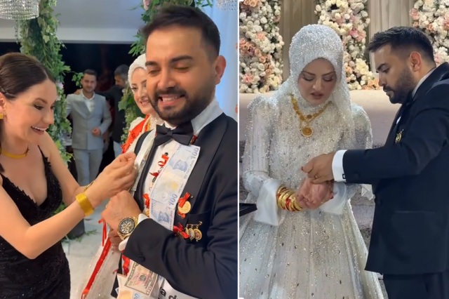 It was as if gold rained down at Kadir Ezildi's magnificent wedding
