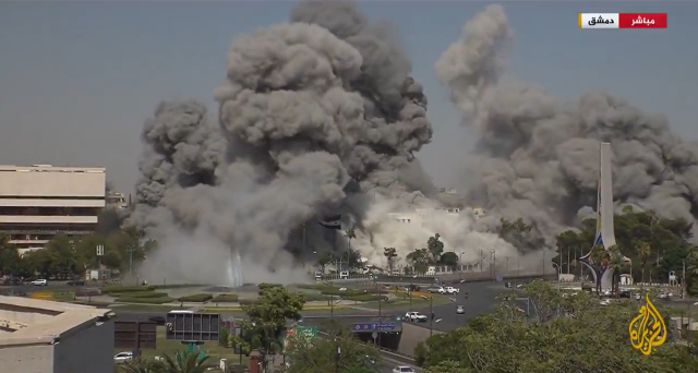 Moments when Israel hit the General Staff building in Damascus