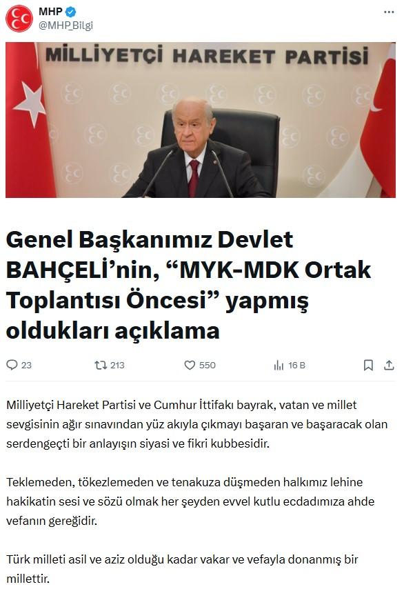 Bahçeli's message for a Terror-Free Turkey: Those who claim that the state is negotiating are slanderers