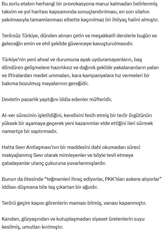 Bahçeli's message for a Terror-Free Turkey: Those who claim that the state is negotiating are slanderers