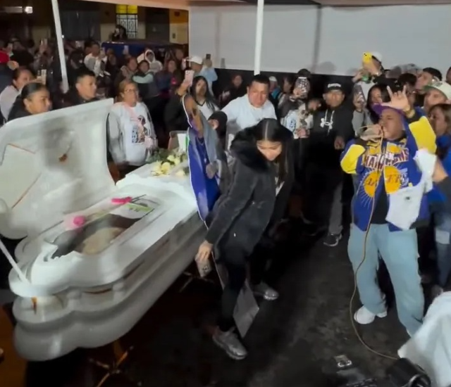 The woman twerking next to her husband's casket divided social media