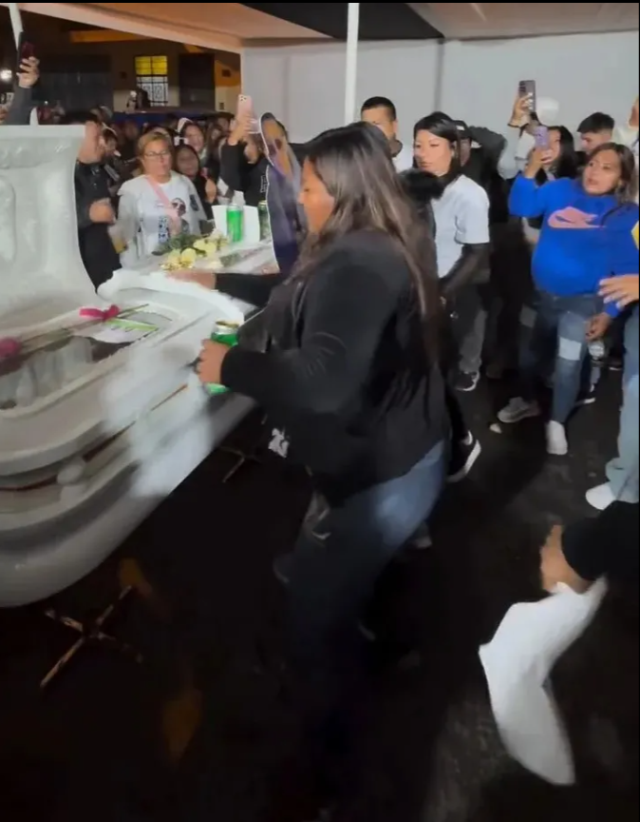 The woman twerking next to her husband's casket divided social media