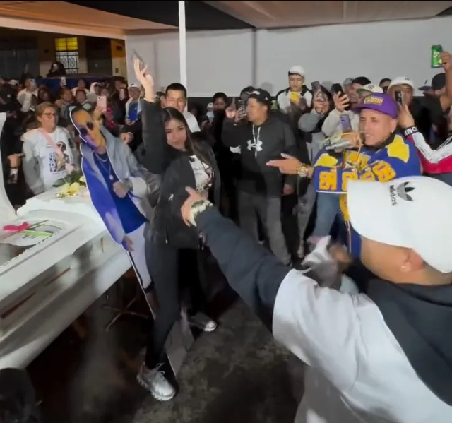 The woman twerking next to her husband's casket divided social media