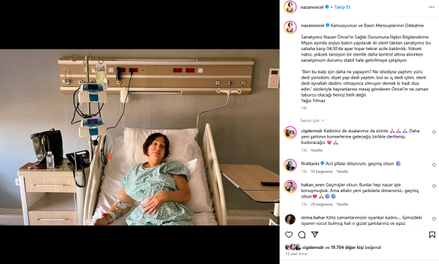 Сердце разрывающее сообщение от Назан Ончел, срочно госпитализированной