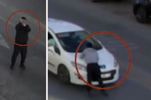 Made hand gestures in front of Fenerbahçe Stadium! Dragged the warning security guard for meters with the car