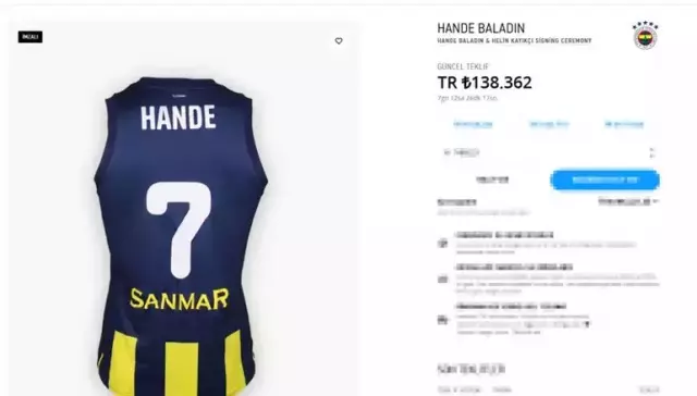 Hande Baladın's jersey is chasing a record at the auction! It even surpassed Mourinho and Arda Güler