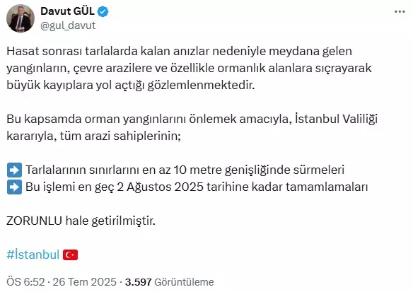 It concerns farmers closely! New measure against forest fires in Istanbul