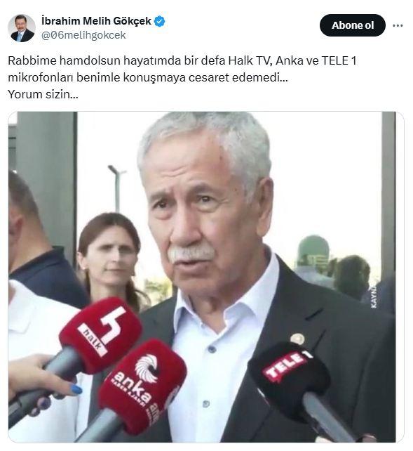 Melih Gökçek's anger towards Arınç continues: His latest post became a sensation