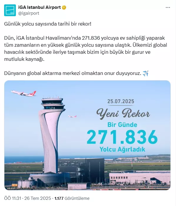 It took off! All-time passenger record from Istanbul Airport