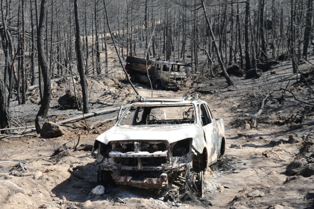 The area where 10 forest workers became martyrs! Vehicles turned to ashes, drag marks on the ground