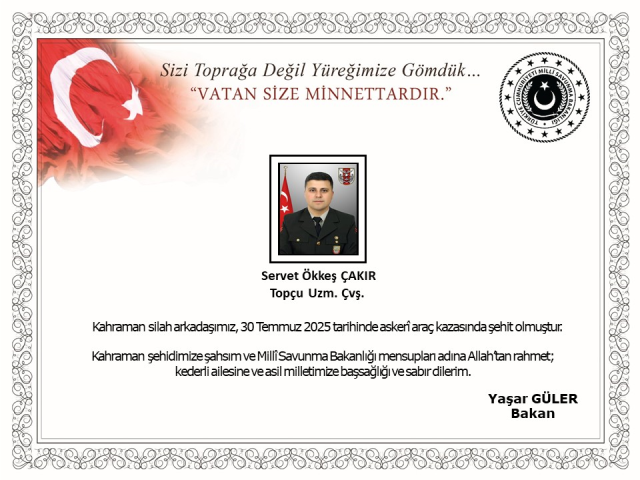 Sad news from Edirne! Specialist sergeant became a martyr