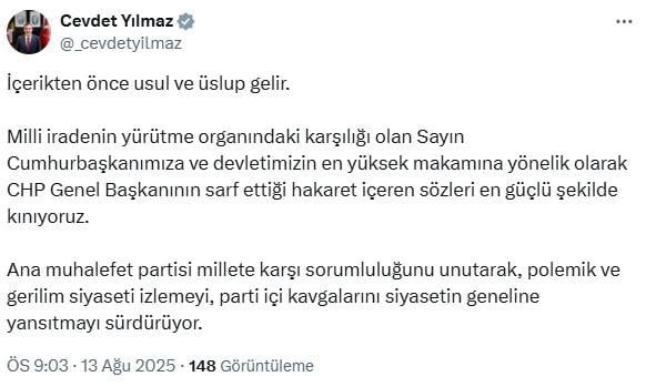 AK Party's strong reaction to Özgür Özel's statements about Erdoğan