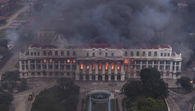 The country is on fire! They took the minister away naked after setting the parliament building on fire