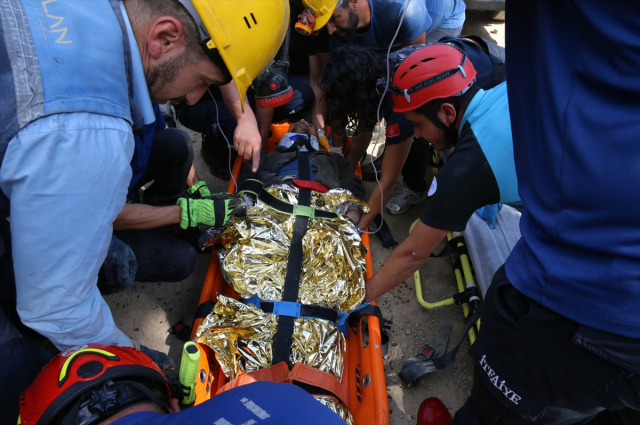 One of the two workers trapped under the collapse was rescued after 25 hours
