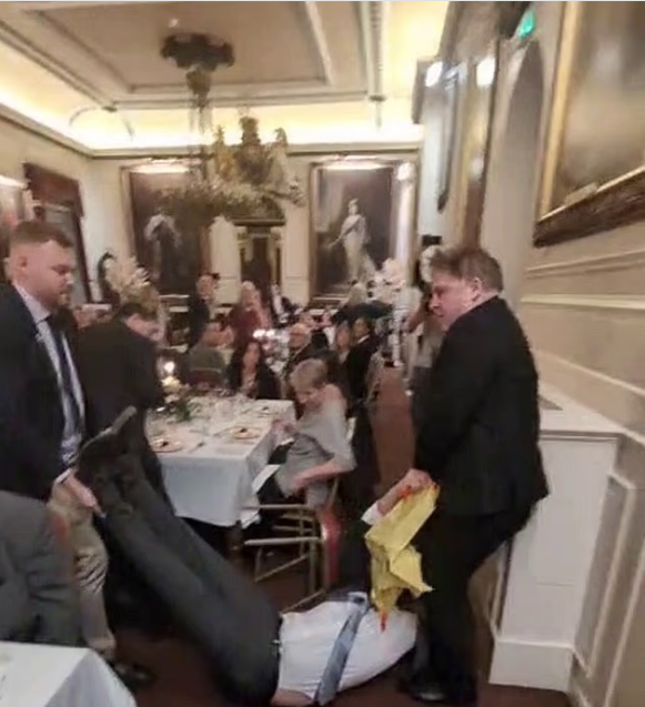 Climate activists stormed the gala organized for Trump's visit to England
