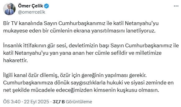 Investigation into the scandalous caption related to Erdoğan broadcasted on the television channel