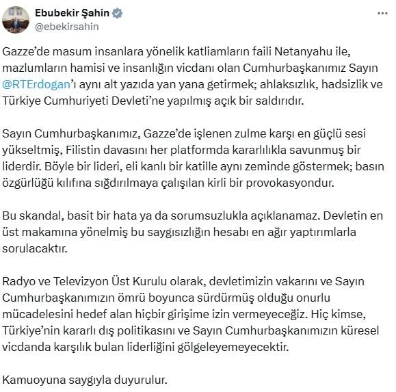 A scandal related to Erdoğan on the television channel! Reactions came one after another