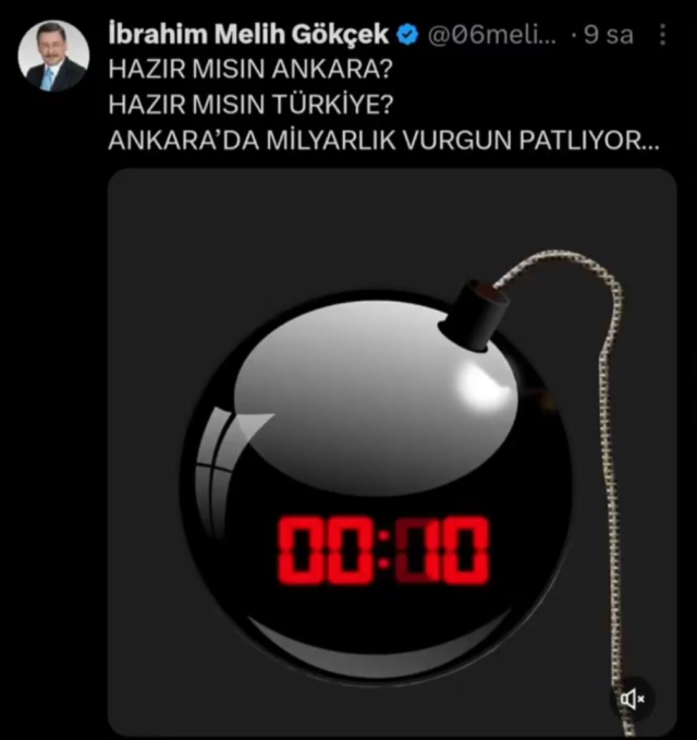 Melih Gökçek's 'Time Bomb' post was defended by his son: My father meant that