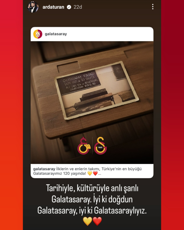 Arda Turan did not forget Galatasaray
