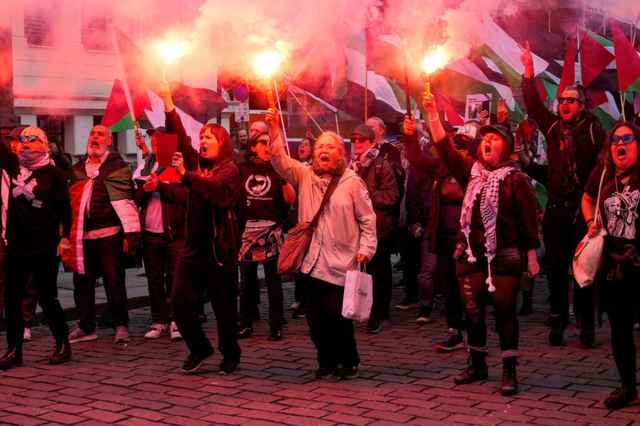 Thousands took to the streets! Massive protest before the Norway-Israel match