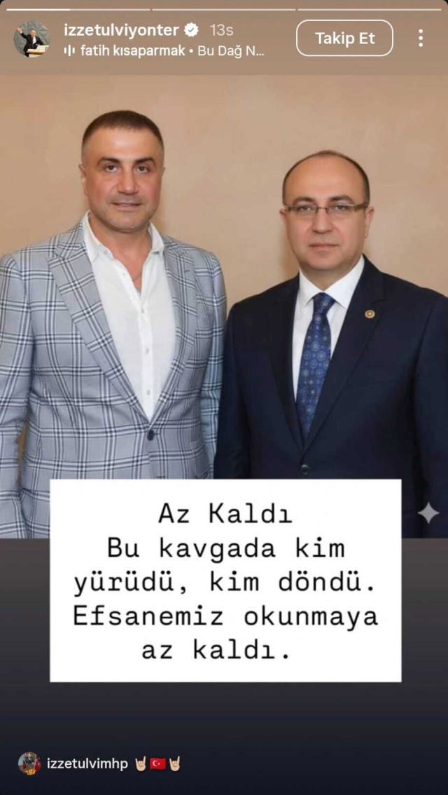 Explosive Sedat Peker post from MHP's İzzet Ulvi Yönter: Our legend is about to be read