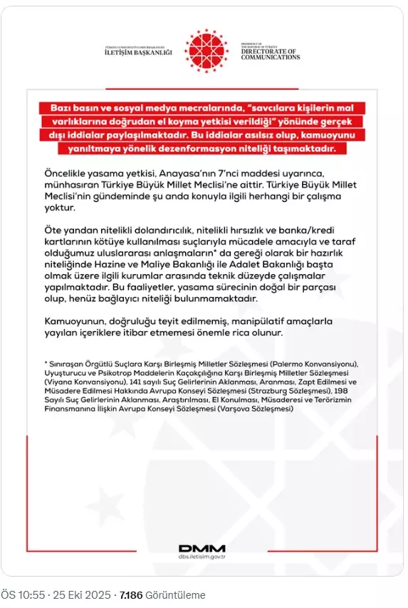 'Denial of the claim that prosecutors have been granted direct authority to seize individuals' assets'