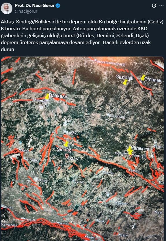 First alarming comment from Naci Görür after the 6.1 earthquake